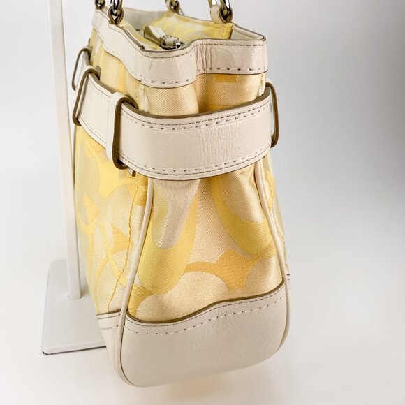 COACH Hampton Signature Stripe Spring Canvas Yellow Shoulder Bag - L0885-F13337 - Picture 11 of 16